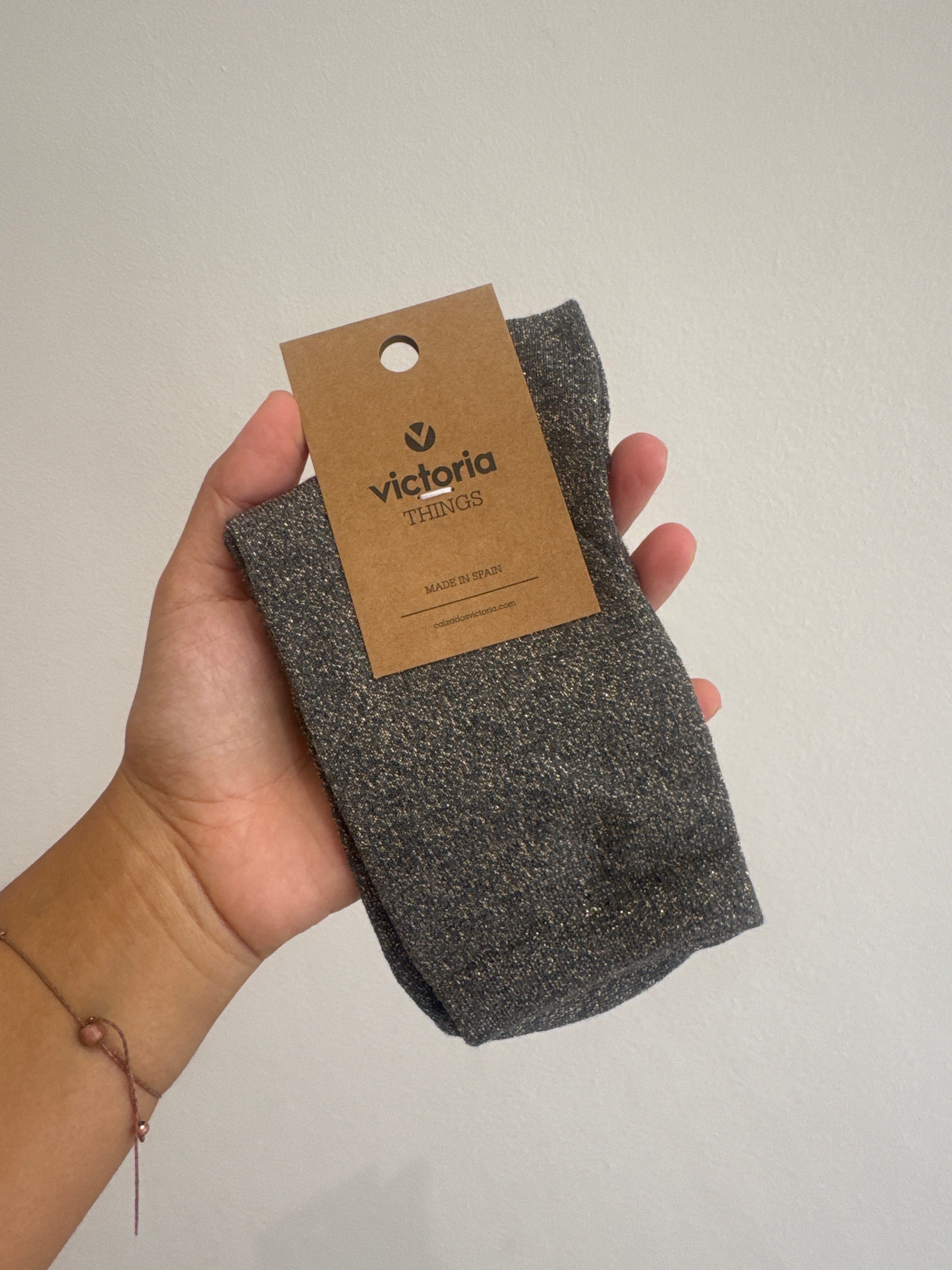 Meias Victoria Adulto BRILHO CINZENTO